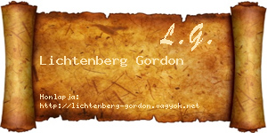 Lichtenberg Gordon névjegykártya